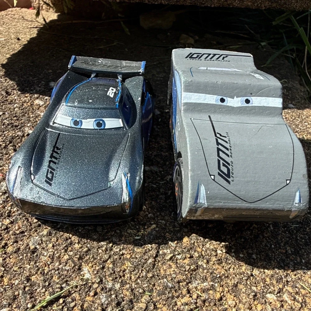 Disney Pixar Cars Jackson‎ Storm IGNTR 20 Diecast & Kidkraft Wooden Car Lot of 2